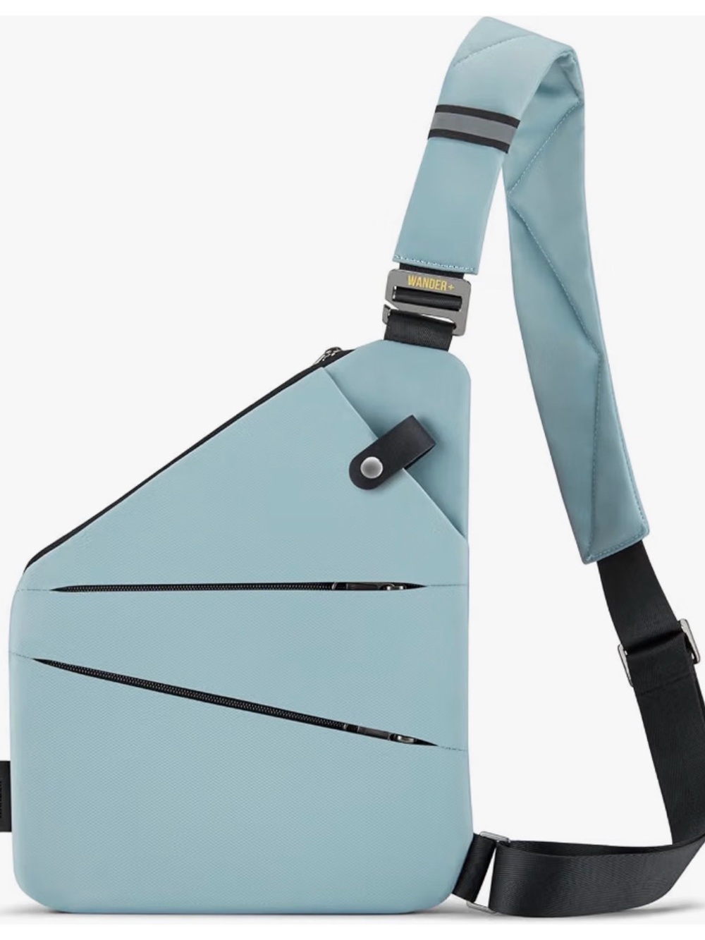 Wander Light Blue Sling Travel Bag with Black Accents